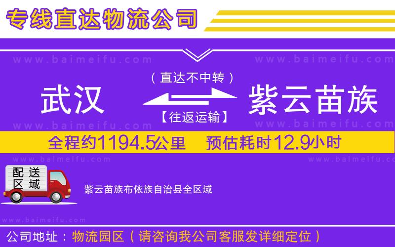 武漢到紫云苗族布依族自治縣物流專線