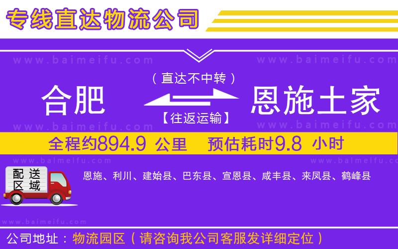 合肥到恩施土家族苗族自治州物流公司