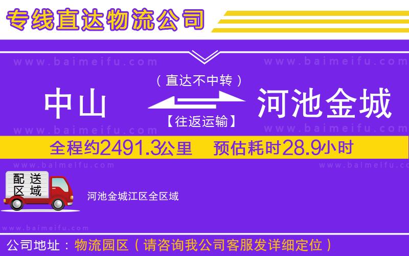 中山到河池金城江區物流公司