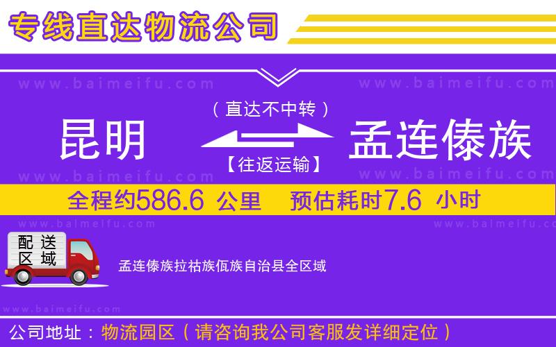 昆明到孟連傣族拉祜族佤族自治縣物流專線