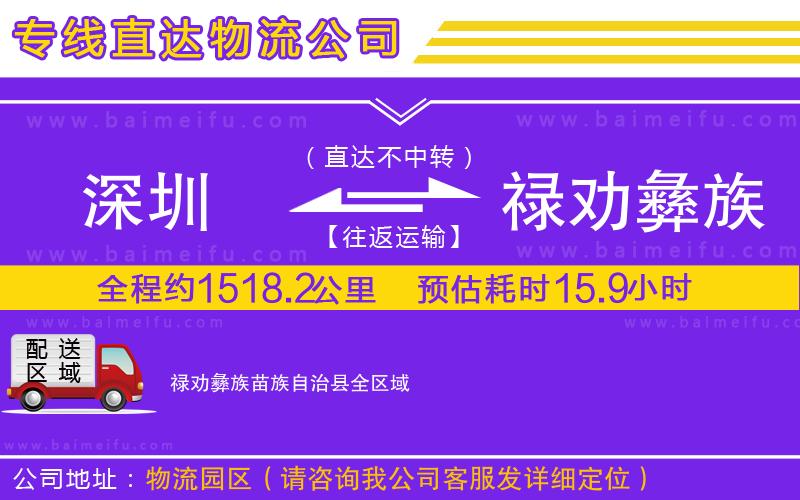 深圳到祿勸彝族苗族自治縣物流專線