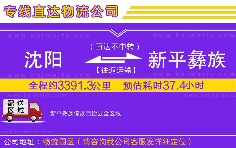 沈陽到新平彝族傣族自治縣物流專線